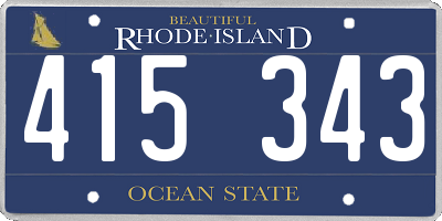 RI license plate 415343