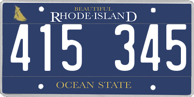 RI license plate 415345