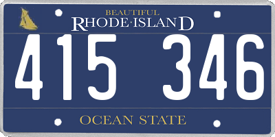 RI license plate 415346