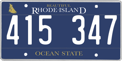 RI license plate 415347