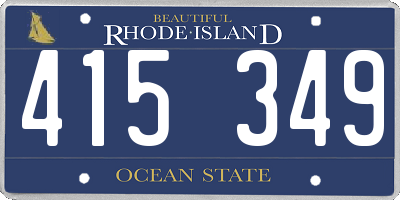 RI license plate 415349