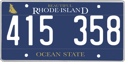 RI license plate 415358