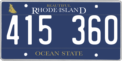 RI license plate 415360