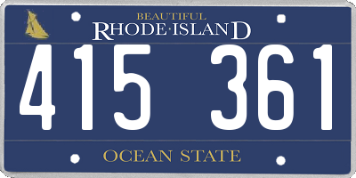 RI license plate 415361