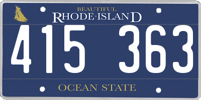 RI license plate 415363