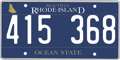 RI license plate 415368