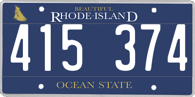 RI license plate 415374
