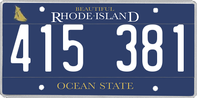 RI license plate 415381