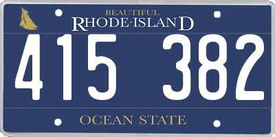 RI license plate 415382