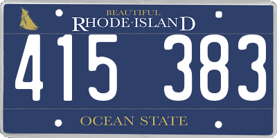 RI license plate 415383