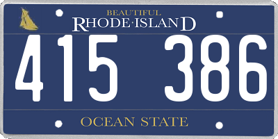 RI license plate 415386
