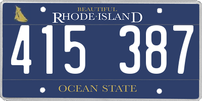 RI license plate 415387