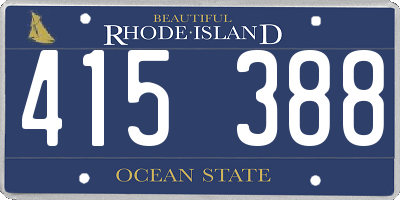 RI license plate 415388