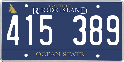 RI license plate 415389
