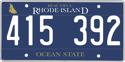 RI license plate 415392