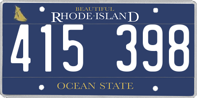 RI license plate 415398