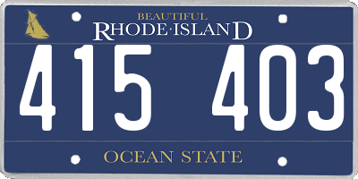 RI license plate 415403