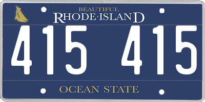 RI license plate 415415