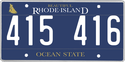 RI license plate 415416