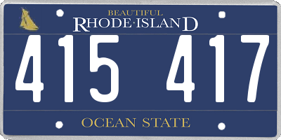 RI license plate 415417