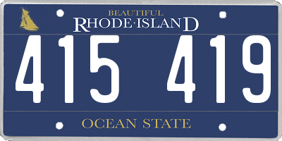 RI license plate 415419