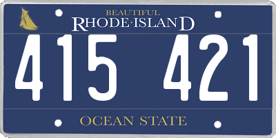 RI license plate 415421