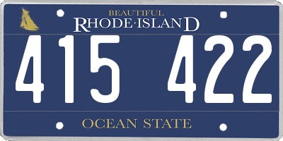 RI license plate 415422