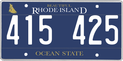 RI license plate 415425