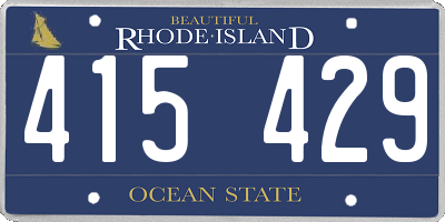 RI license plate 415429