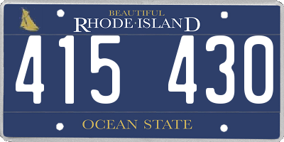 RI license plate 415430