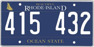 RI license plate 415432