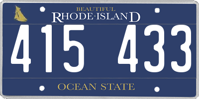 RI license plate 415433