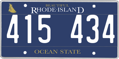 RI license plate 415434