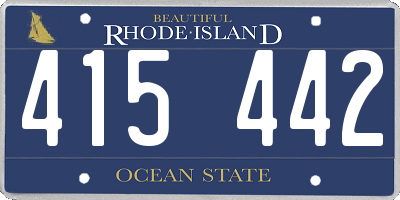 RI license plate 415442