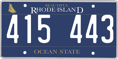 RI license plate 415443