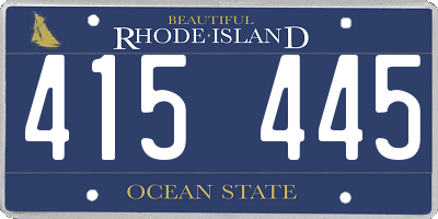 RI license plate 415445