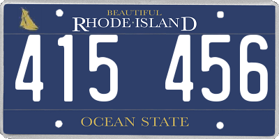 RI license plate 415456
