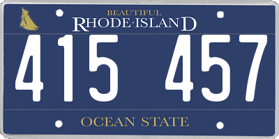 RI license plate 415457
