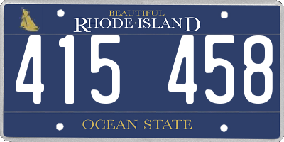 RI license plate 415458
