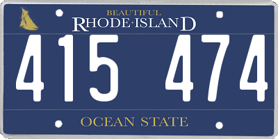 RI license plate 415474