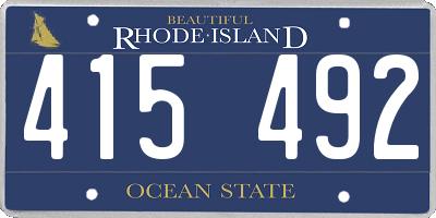 RI license plate 415492