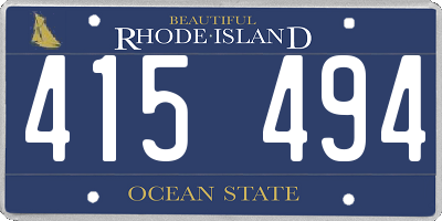 RI license plate 415494