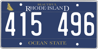 RI license plate 415496