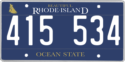 RI license plate 415534