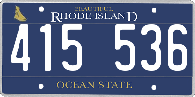 RI license plate 415536