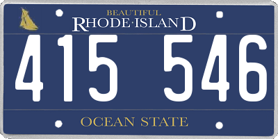 RI license plate 415546