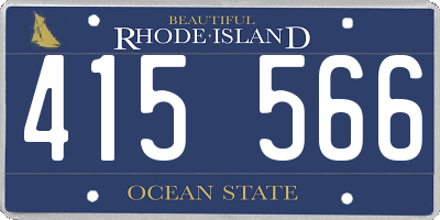 RI license plate 415566