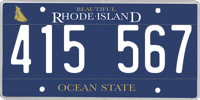 RI license plate 415567