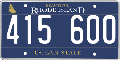RI license plate 415600