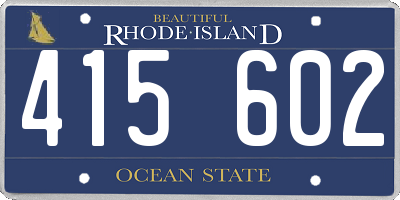 RI license plate 415602